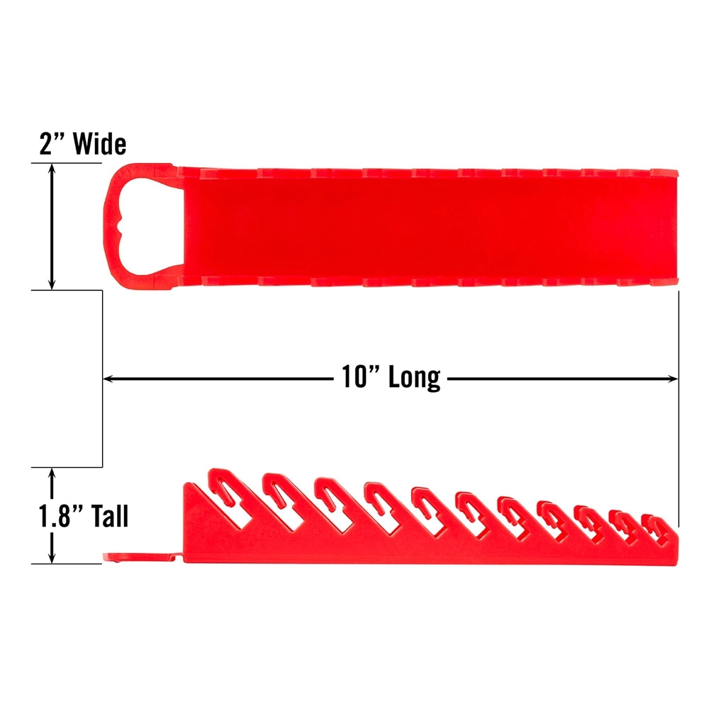Ernst Manufacturing 11 Tool RED Stubby Gripper Wrench Organizer (5076)