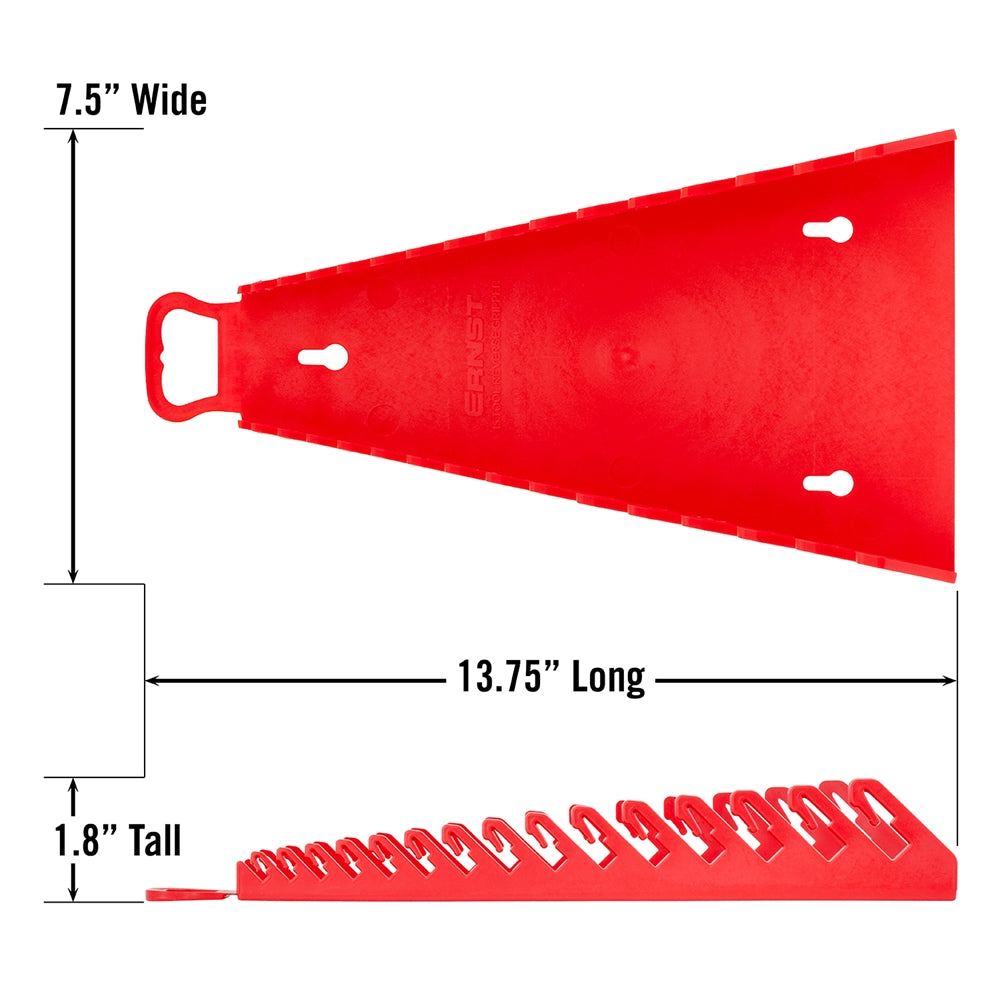 Ernst Manufacturing 15 Tool RED Reverse Gripper Wrench Organizer (5188)