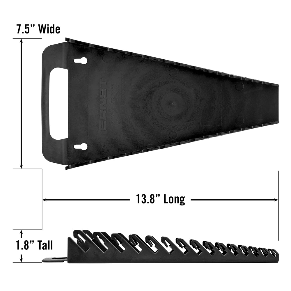 Ernst Manufacturing 15 Tool BLACK Gripper Wrench Organizer (5089)