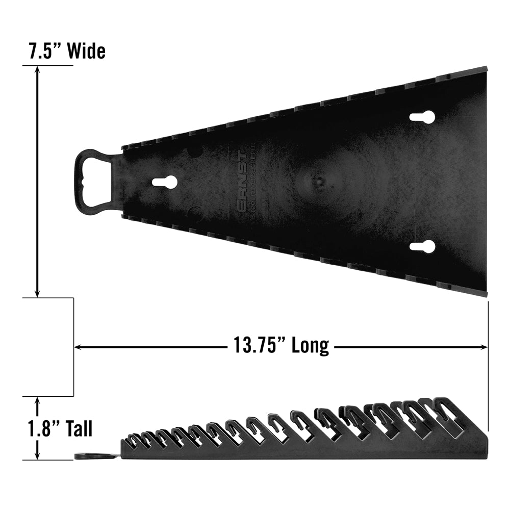 Ernst Manufacturing 15 Tool BLACK Reverse Gripper Wrench Organizer (5189)