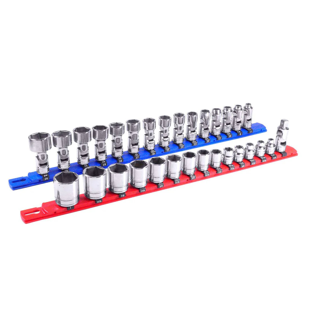 Ernst Manufacturing BLUE Magnetic Socket Organizer With 3/8" Twist Lock Clips (8404M)