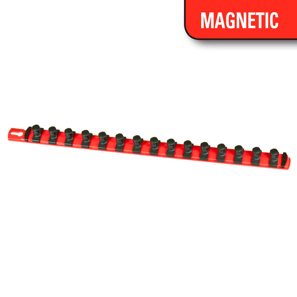 Ernst Manufacturing RED Magnetic Socket Organizer With 1/2" Twist Lock Clips (8402M)