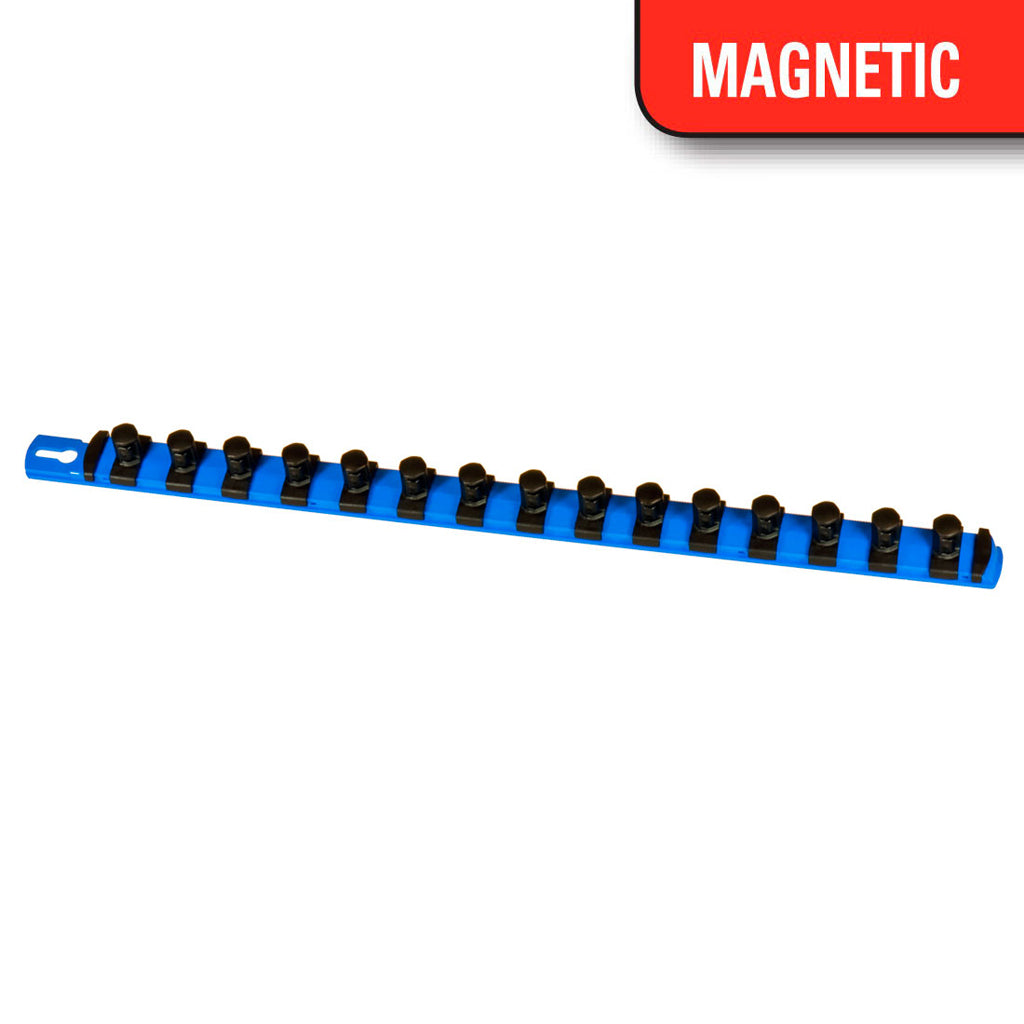 Ernst Manufacturing BLUE Magnetic Socket Organizer With 1/2" Twist Lock Clips (8405M)