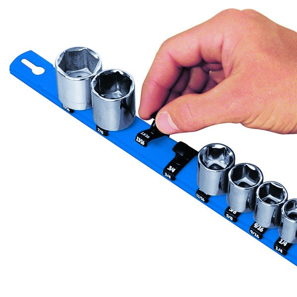 Ernst Manufacturing BLUE Magnetic Socket Organizer With 1/2" Twist Lock Clips (8405M)
