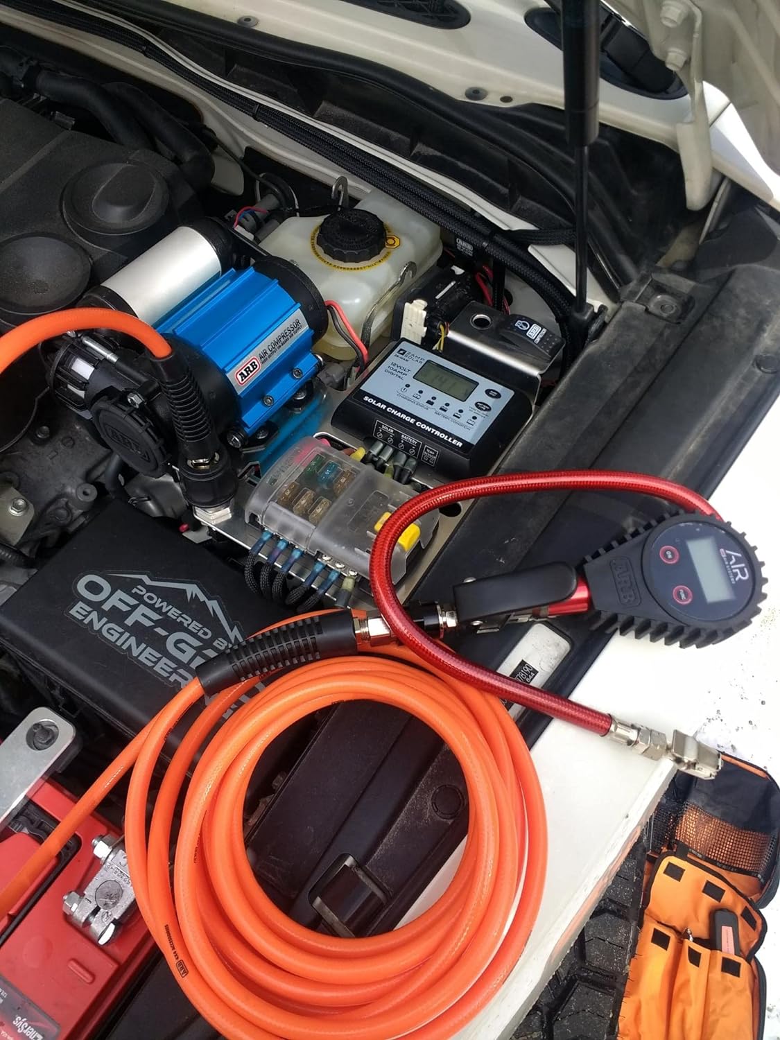 ARB Compressor Pump Up Kit Extension High Temperature Air Hose (171301V2) Expedition Exchange Digital Inflator Deflator Gauge ARB Single Air Compressor 12V Odyssey Battery