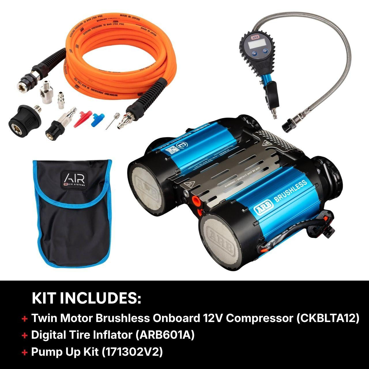 ARB Universal Twin Motor Brushless Onboard 12V Air Compressor Kit (CKBLTA12KITA)