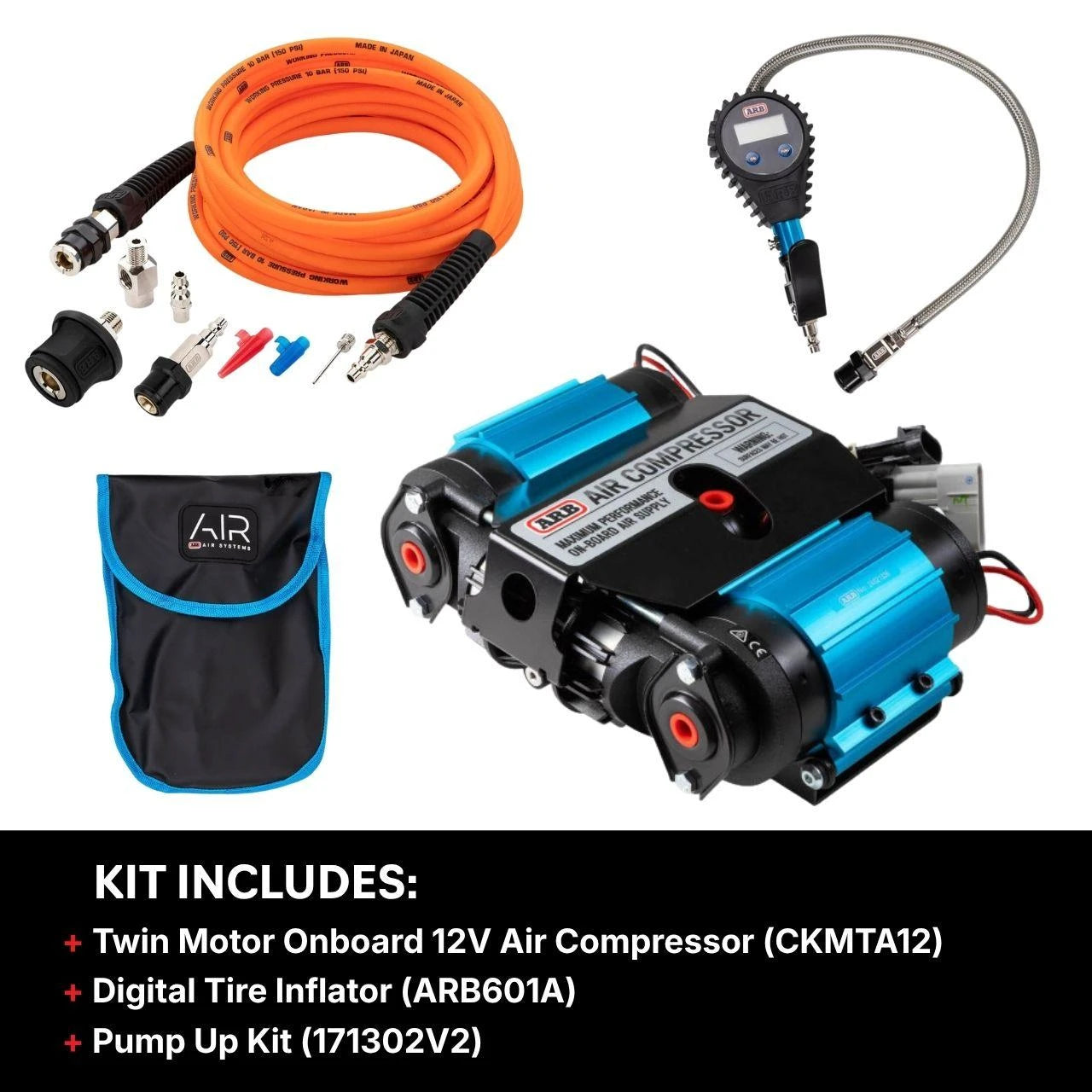 ARB Universal Twin Motor Onboard 12V Air Compressor Kit (CKMTA12KITA)