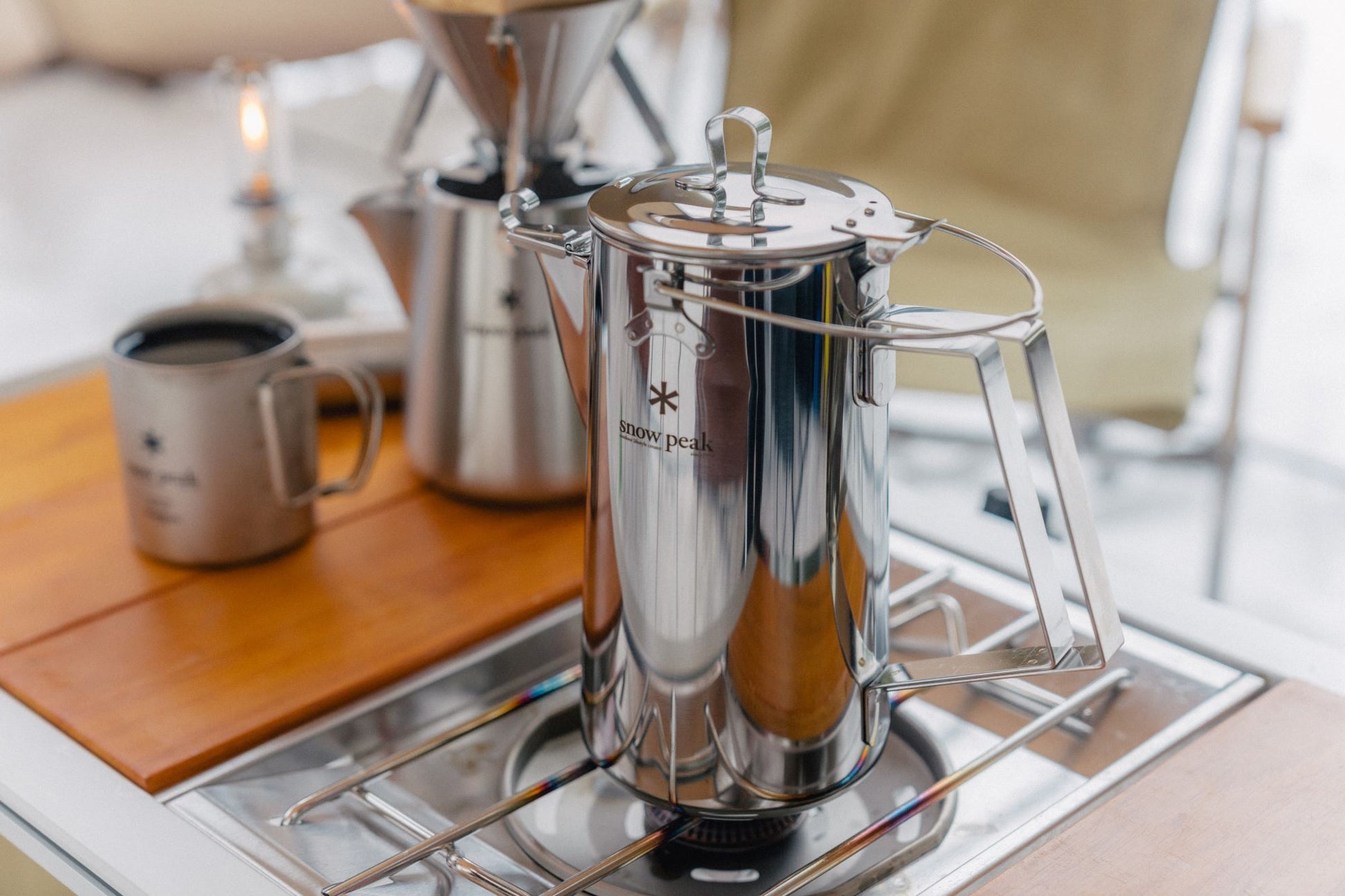 Snow Peak Entry IGT (CK-080) Expedition Exchange Classic Kettle Double Wall Titanium Mug 450 600 Flat Burner