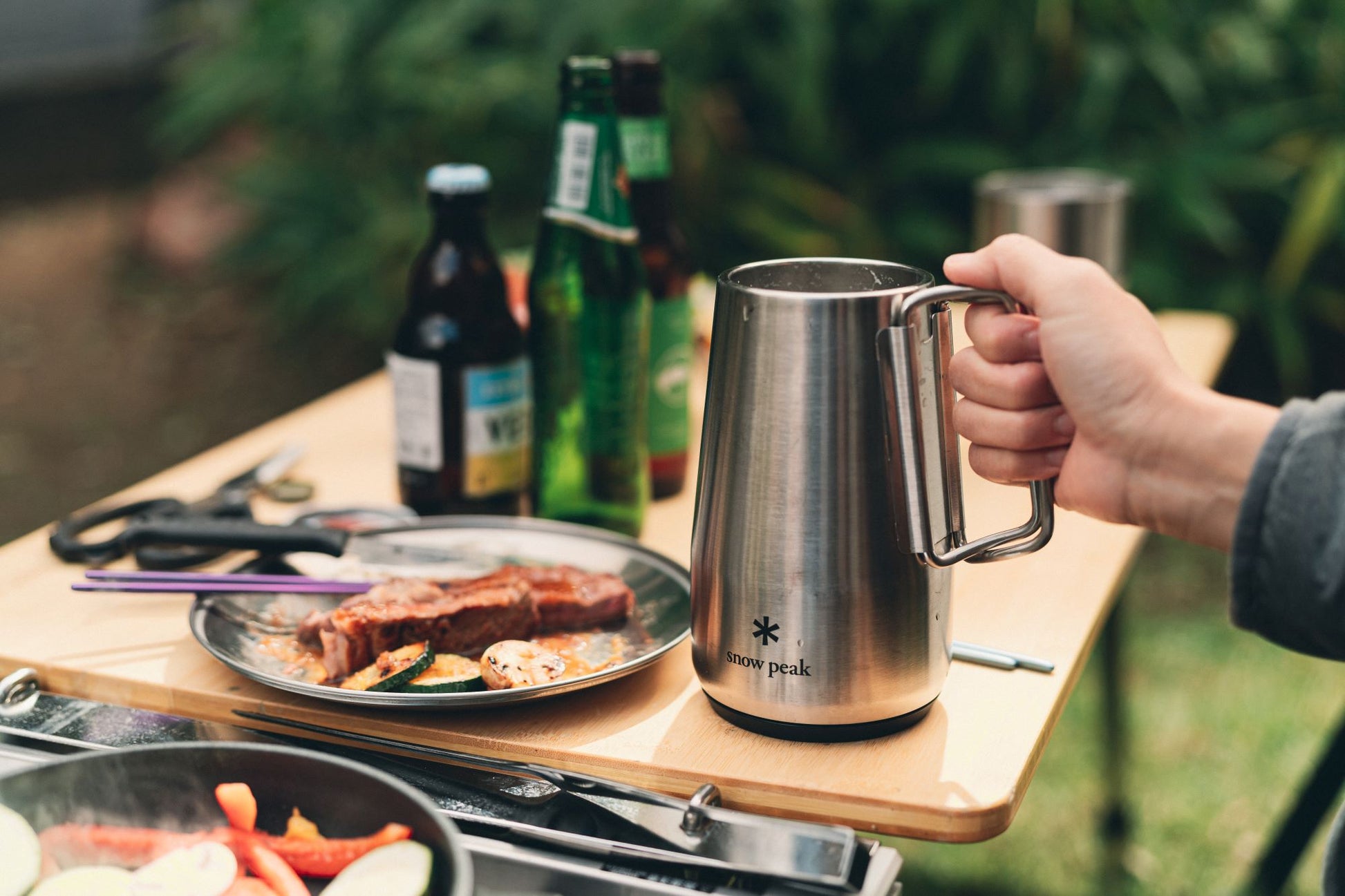 Snow Peak Entry IGT (CK-080) Expedition Exchange Bamboo Side Table Extension Iron Grill Table Shimo Growler Tableware Family L