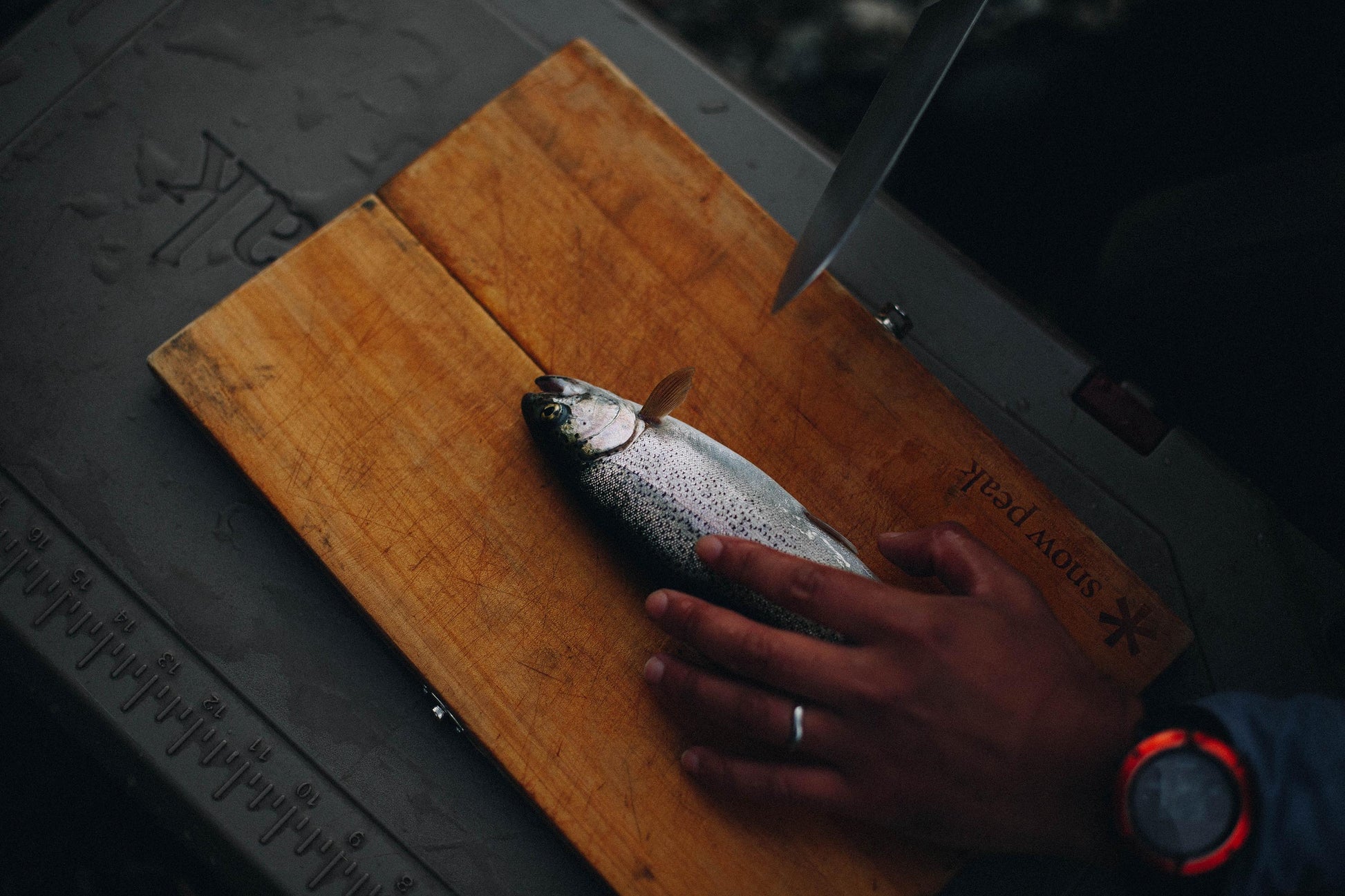 Snow Peak Cutting Board Set L (CS-208) Santoku Knife Fresh Trout Wild Expedition Exchange