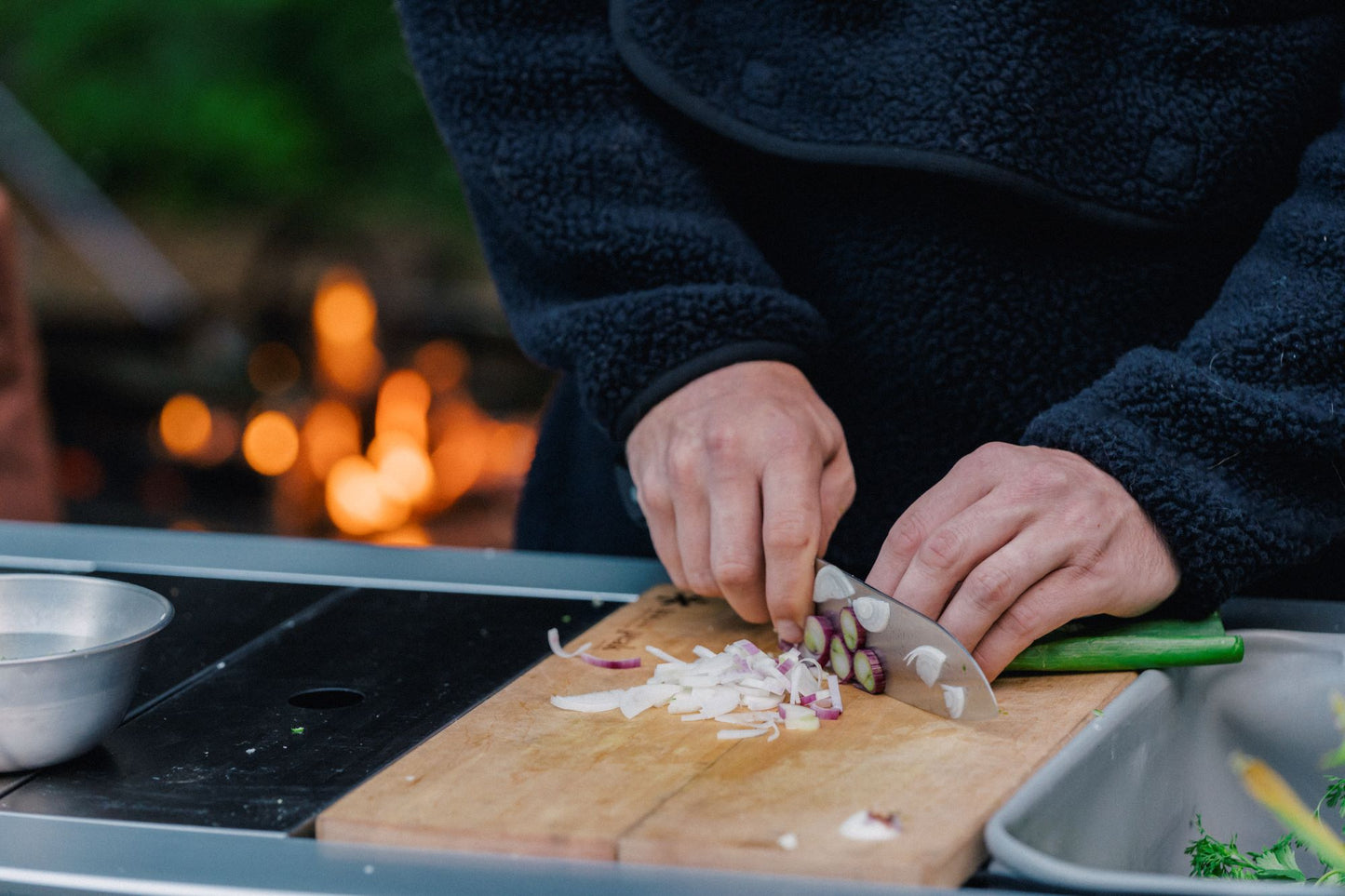 CS-208SnowPeakCuttingBoardSetL02 Expedition Exchange Santoku Knife Red Onions Green Onions Spring Onions IGT Iron Grill Table System Stainless Half Inserts Tableware Family L Stainless Bowl