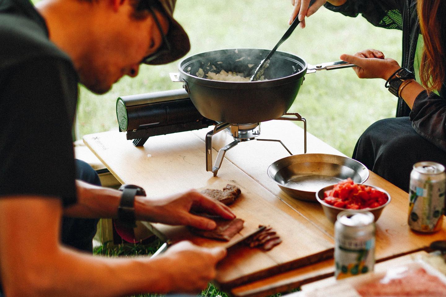 CS-208SnowPeakCuttingBoardSetL02 Expedition Exchange Santoku Knife Tomatoes Table Family L Large Stainless Bowls Black Home & Camp Burner