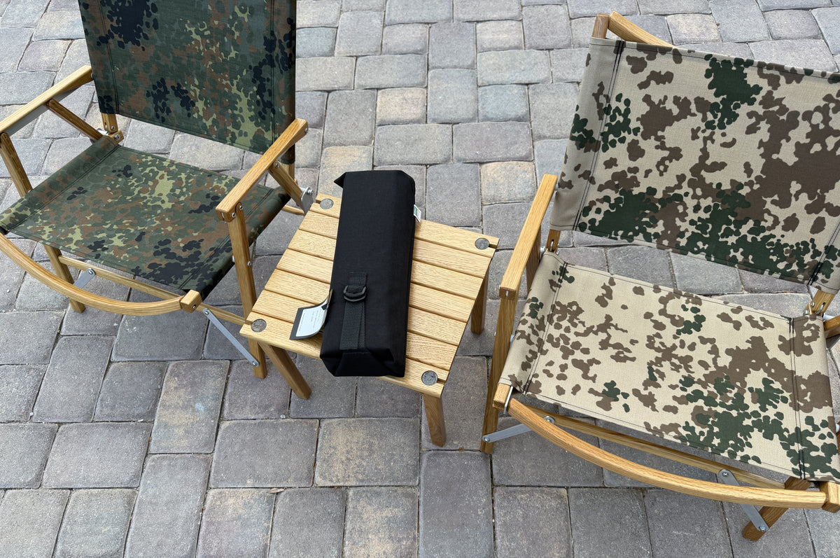 Kermit Chair Co. Kermit Table (KERMITTABLE) Black 1000D Cordura Carry Bag Flecktarn Kermit Chair Tropentarn Camouflage Kermit Chair
