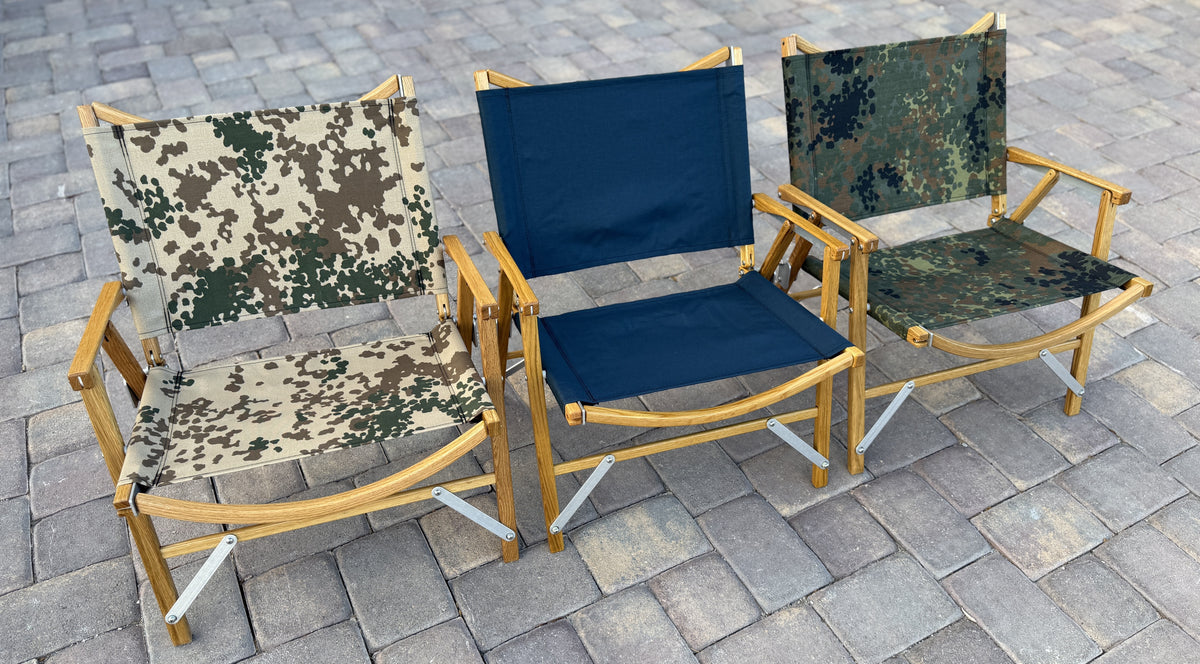 Genuine Kermit Chair Co. Tropentarn Touring Chair (KCC-TROPENTARN) Navy Blue Flecktarn Authorized Dealer Expedition Exchange