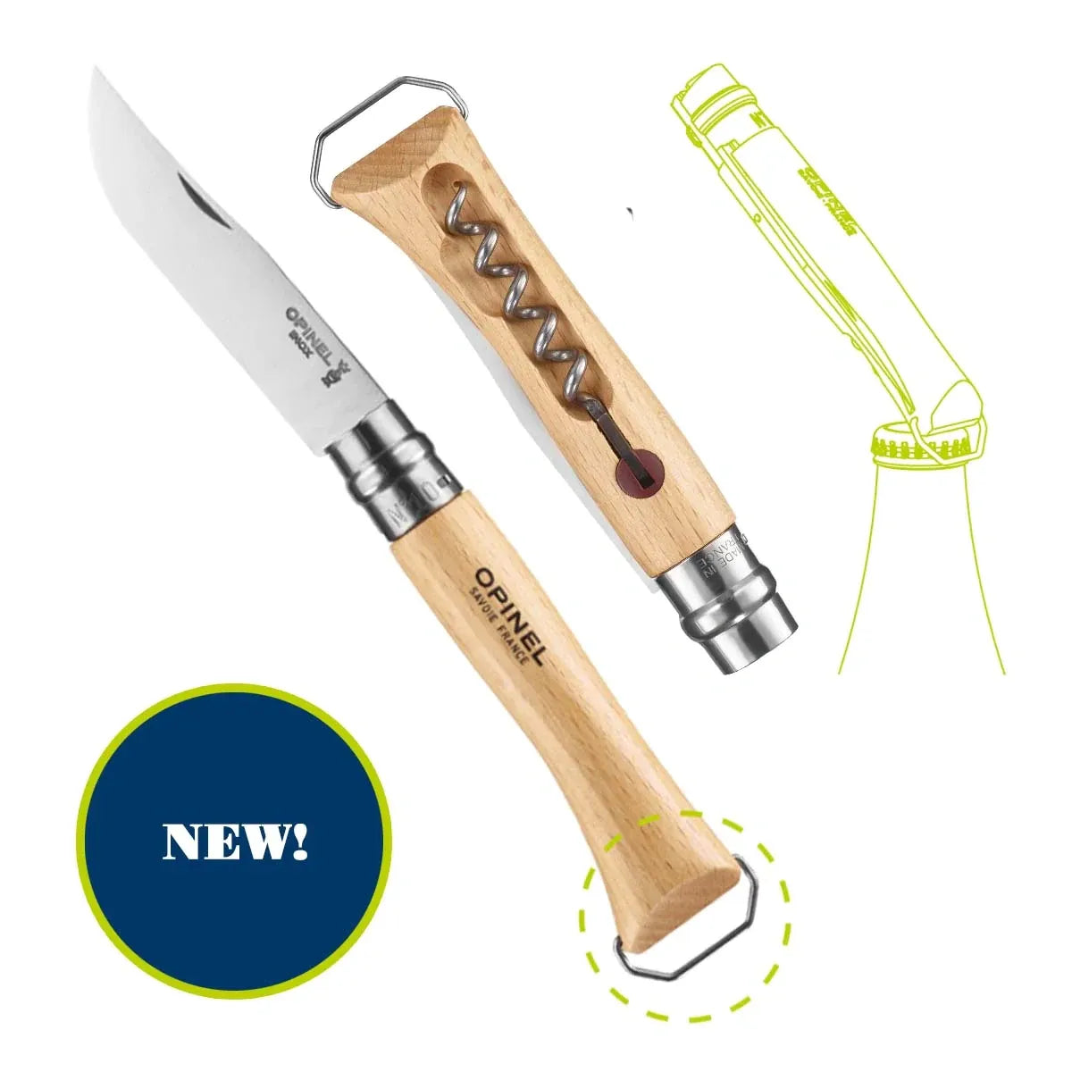 Opinel No.10 Corkscrew Folding Knife With Bottle Opener (002578) Expedition Exchange 