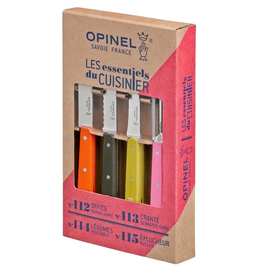 Opinel Les Essentiels du Cuisinier 50s Set (001452) Expedition Exchange Orange Brown Gray Apple Green Pink Gift Boxed Set