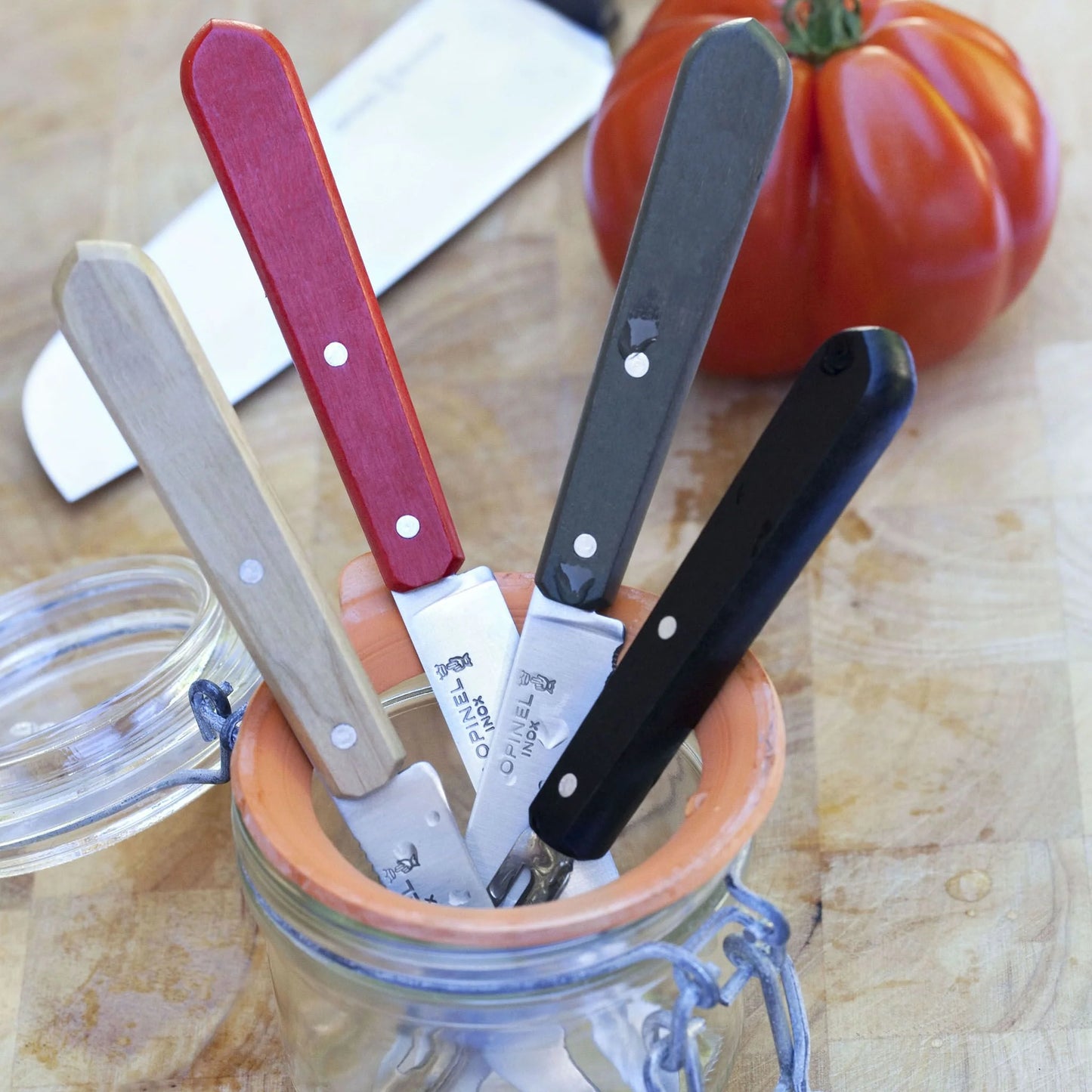 Opinel Les Essentiels du Cuisinier Loft Set (001626) Expedition Exchange Orange Black Natural Beechwood Dark Gray