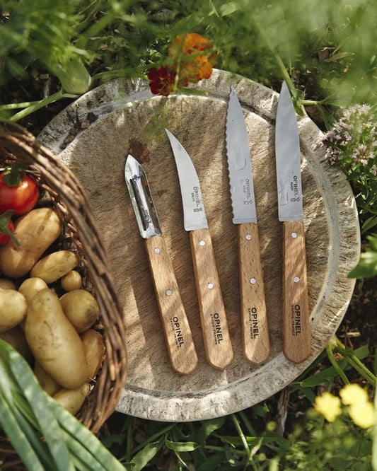 Opinel Les Essentiels du Cuisinier Natural Set (001300) Expedition Exchange Varnished Beechwood Handles