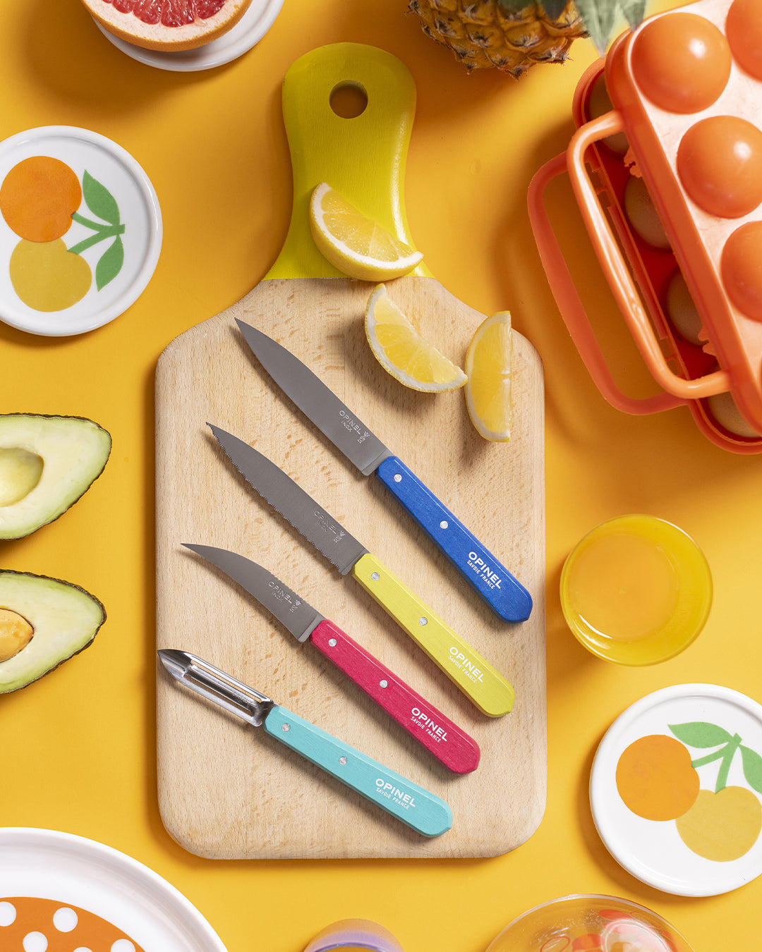 Opinel Les Essentiels du Cuisinier Pop 80 Set (003208) Expedition Exchange Pink Yellow Blue Green