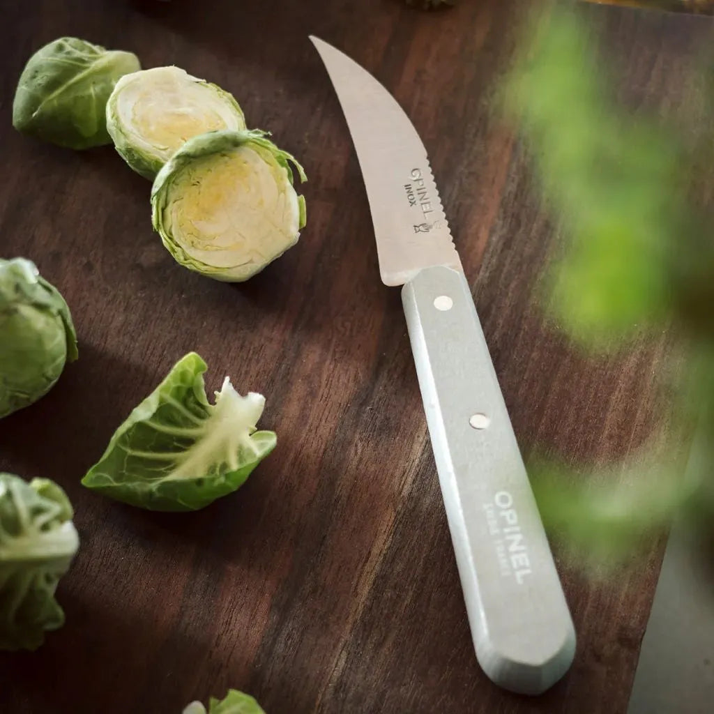 Opinel Les Essentiels du Cuisinier Primo Set (002576) Expedition Exchange Gray Hooked Blade Cuts Brussels Spouts Easily