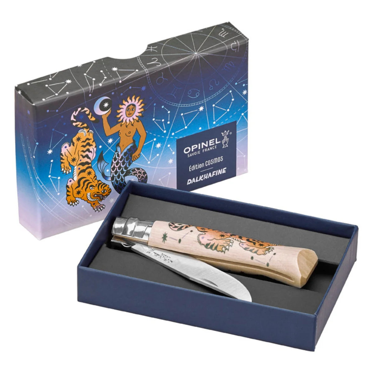 Opinel No.08 Limited Edition Cosmos Dalkhafine Folding Knife (003234) Expedition Exchange Hornbeam Wood Handle 