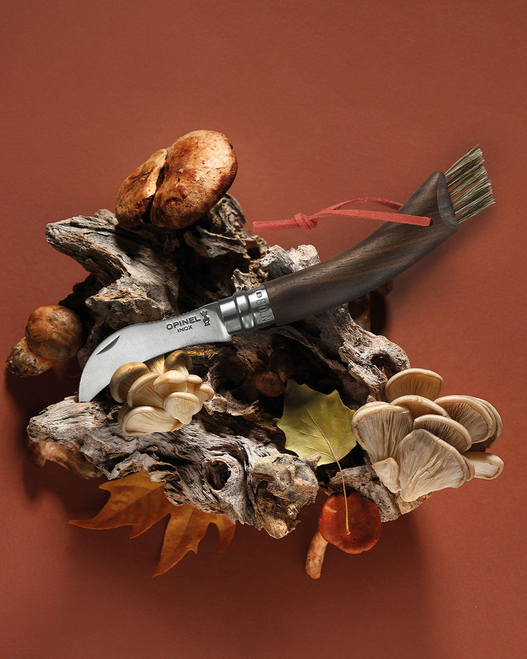 Opinel No.08 Mushroom BLACK WALNUT Folding Knife (003250) Expedition Exchange