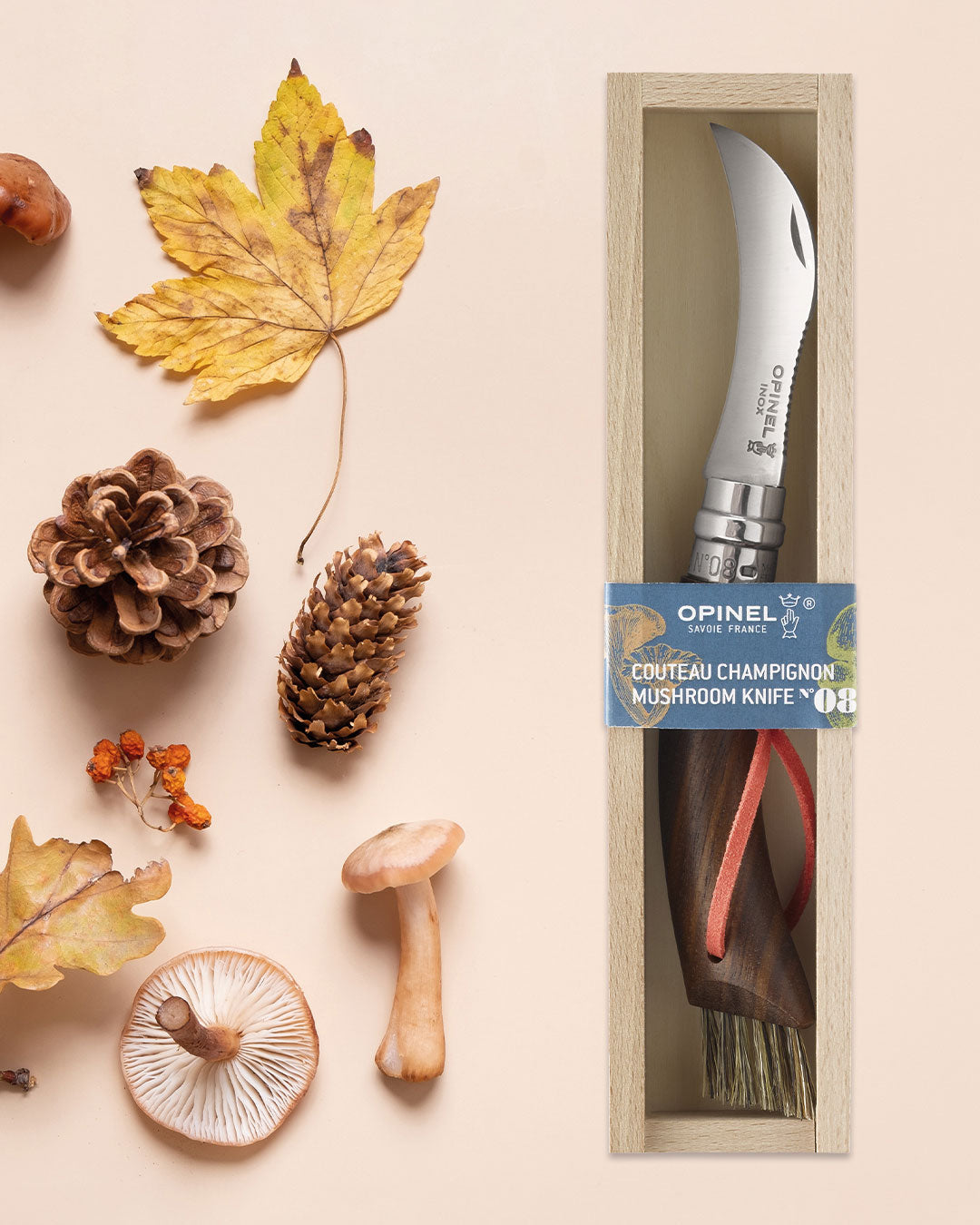 Opinel_No.08_Mushroom_BLACK_WALNUT_Folding_Knife_003250_11 Expedition Exchange Wood Presentation Gift Box