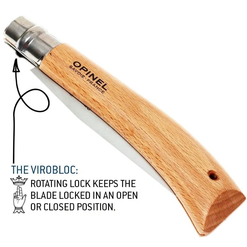Opinel No.12 Folding Saw Knife (165126) Expedition Exchange Virobloc Beechwood Handle