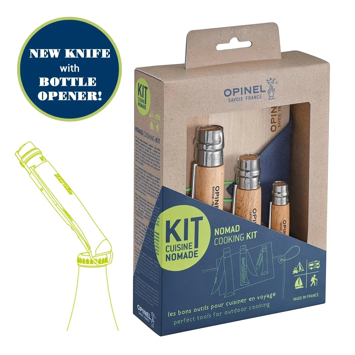 Opinel Nomad Cooking Kit With Bottle Opener Knife (002614) Expedition Exchange