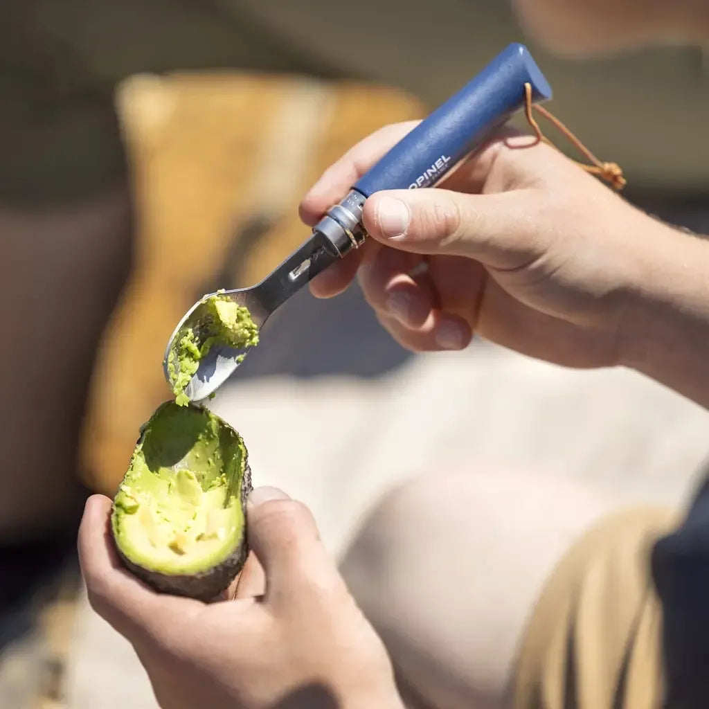 Opinel Picnic+ Cutlery Insert Set (002501) Avocado For Lunch Blue No.08 Stainless Folding Knife