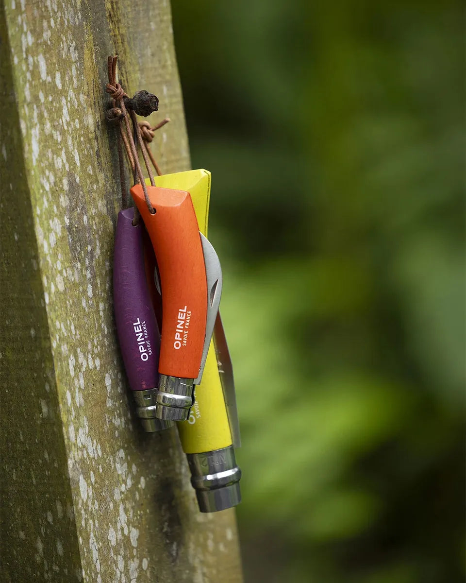 Opinel Stainless & Carbon Steel Garden Knife Trio, 3 Colors (001617) Expedition Exchange No.12 Folding Saw Knife No.08 Pruner Folding Knife No.08 Gardening Knife