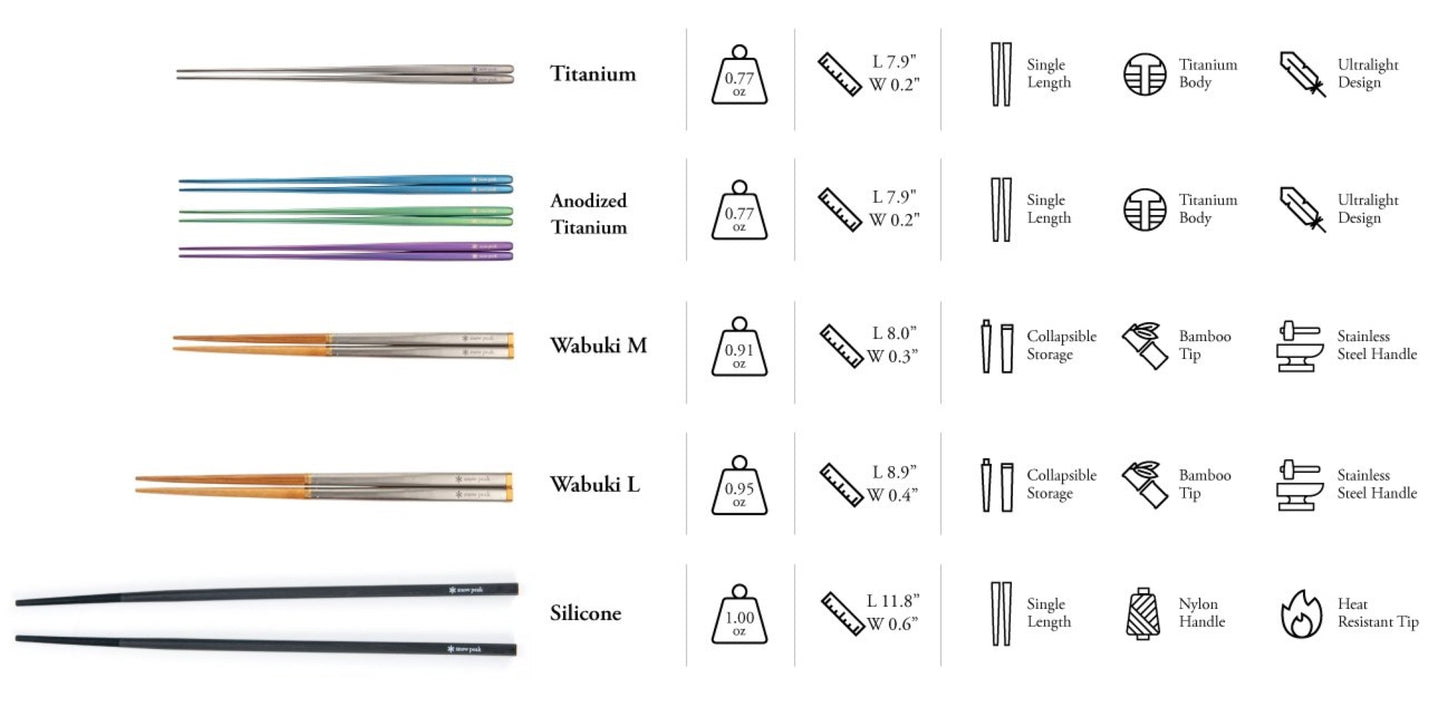 Snow Peak Wabuki Carry-on Chopsticks L (SCT-111)