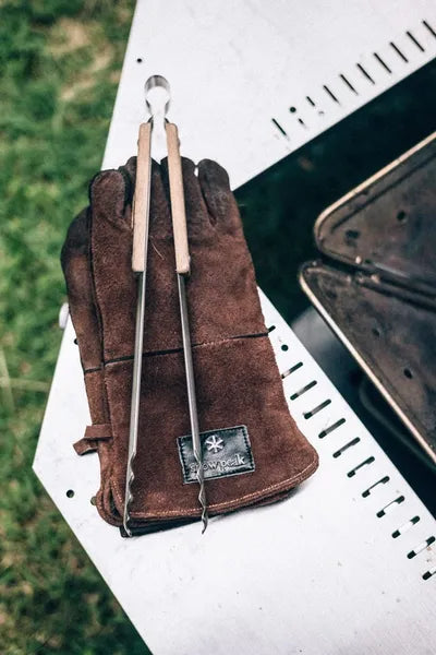 Snow Peak Fire Tongs (N-020) Expedition Exchange Fireside Leather Gloves Takibi Large Fireplace
