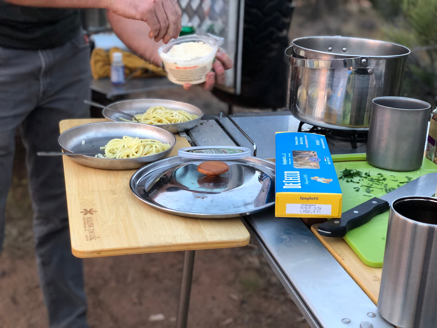 Snow Peak Bamboo Side Table Stainless Steel Cookset Titanium Plates Forks Spoons 450 Mugs 450 Can Cooler Expedition Exchange