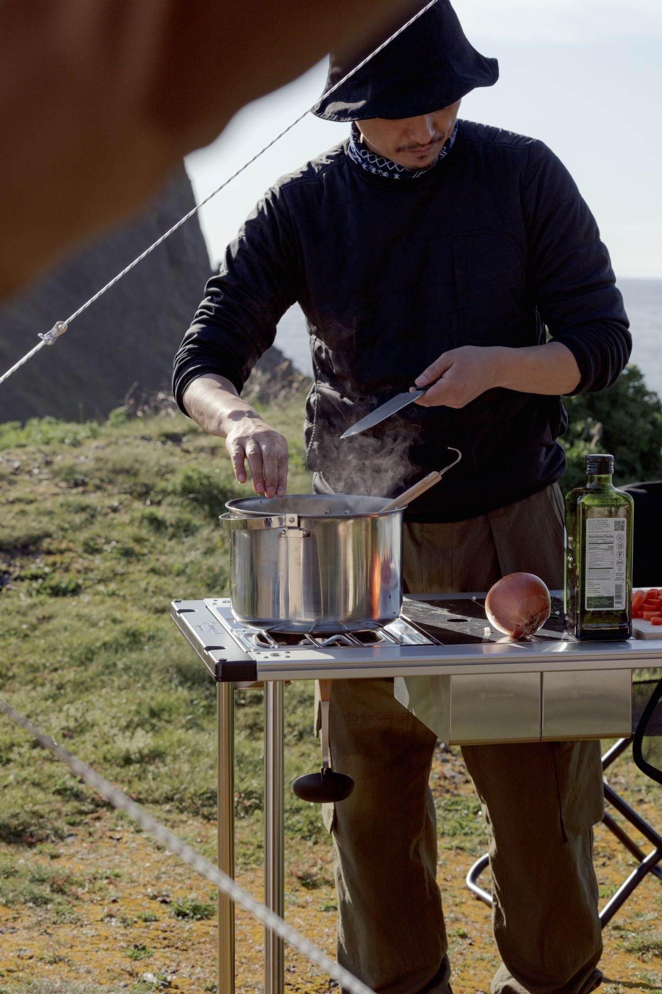Snow_Peak_Nylon_Ladle_CS-214 Expedition Exchange IGT Iron Grill Table Frame 830 Standing Height Legs Stainless Box Half Units Stainless Half Unit INserts Flat Burner Large Cooker Pro Cookset Cutting Board Large