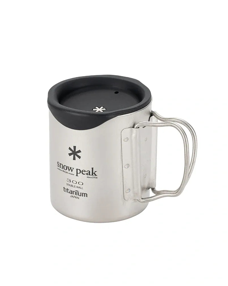 Snow Peak Silicone Lid For 300ml Mugs (MGC-057) Expedition Exchange 300ml Titanium Double Wall Mug Cup Folding Wire Handles