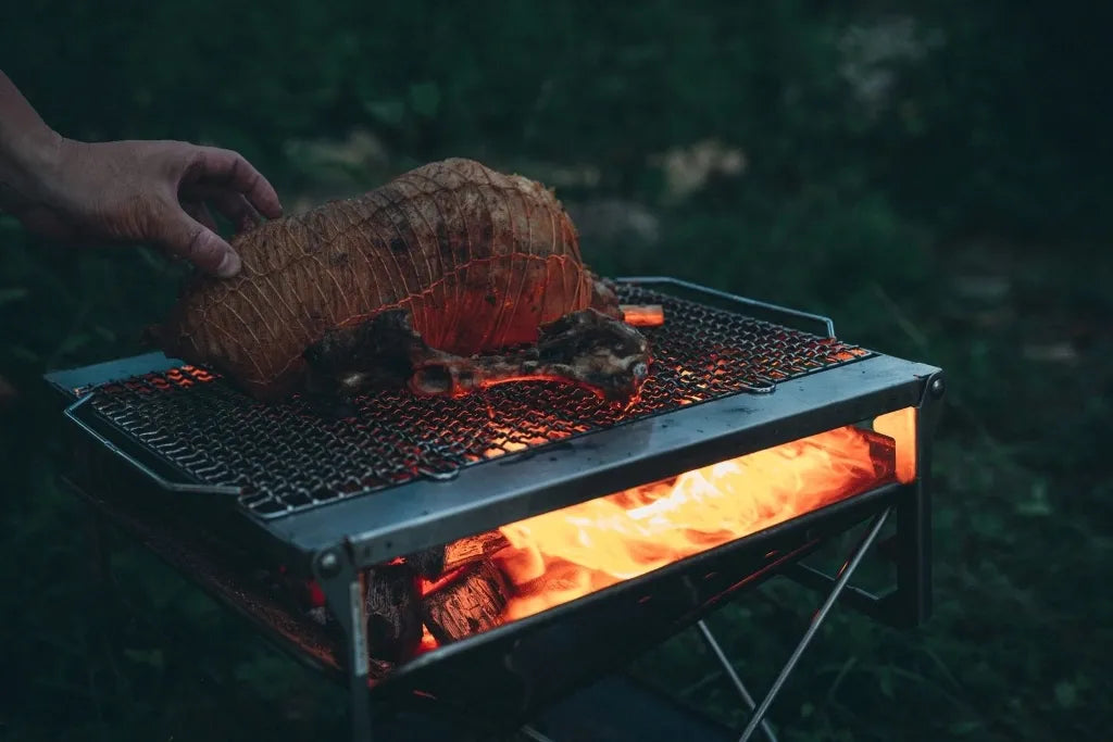 Snow Peak Takibi Fire & Grill Pack & Carry Fireplace Kit (ST-032SETS) Expedition Exchange Wood Fire Grill Bridge