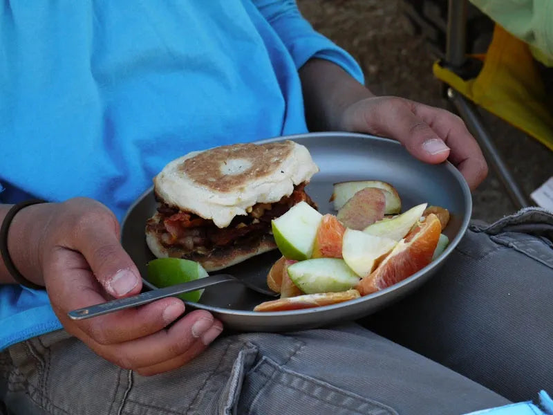 Snow Peak Titanium Plate Fork Bacon McMuffin Grapefruit Apples Expedition Exchange