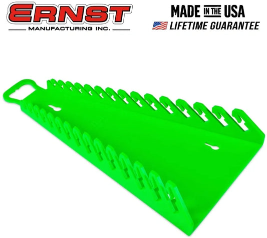 Ernst Manufacturing 15 Tool GREEN Reverse Gripper Wrench Organizer (5156)