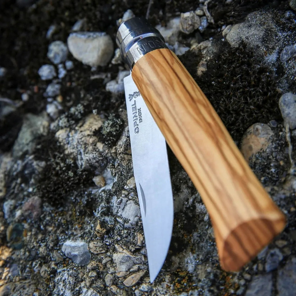 Opinel No.08 Olive Wood Handle Folding Knife (002020)