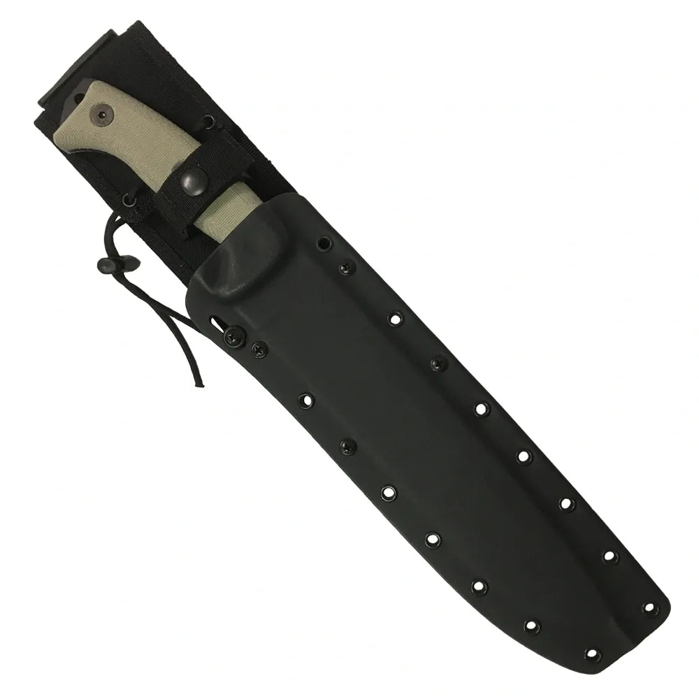 ESEE Knives Junglas with Dark Earth Blade, Kydex Sheath, Canvas Micarta Handles (JUNGLAS-DE-E)