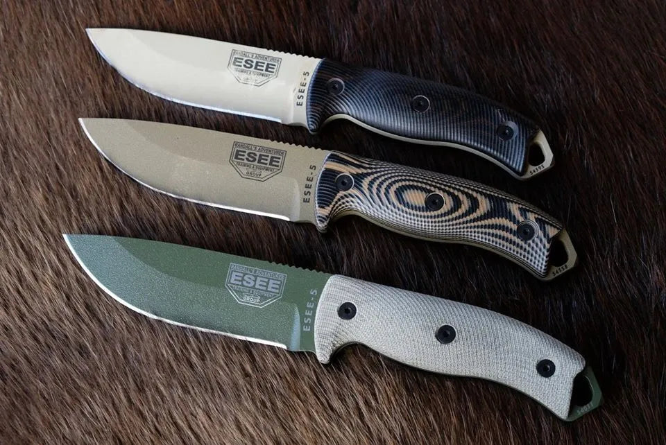 ESEE Knives ESEE-5 with Dark Earth Blade, Kydex Sheath, G10 Coyote/Black 3D Handles (5PDE-005)