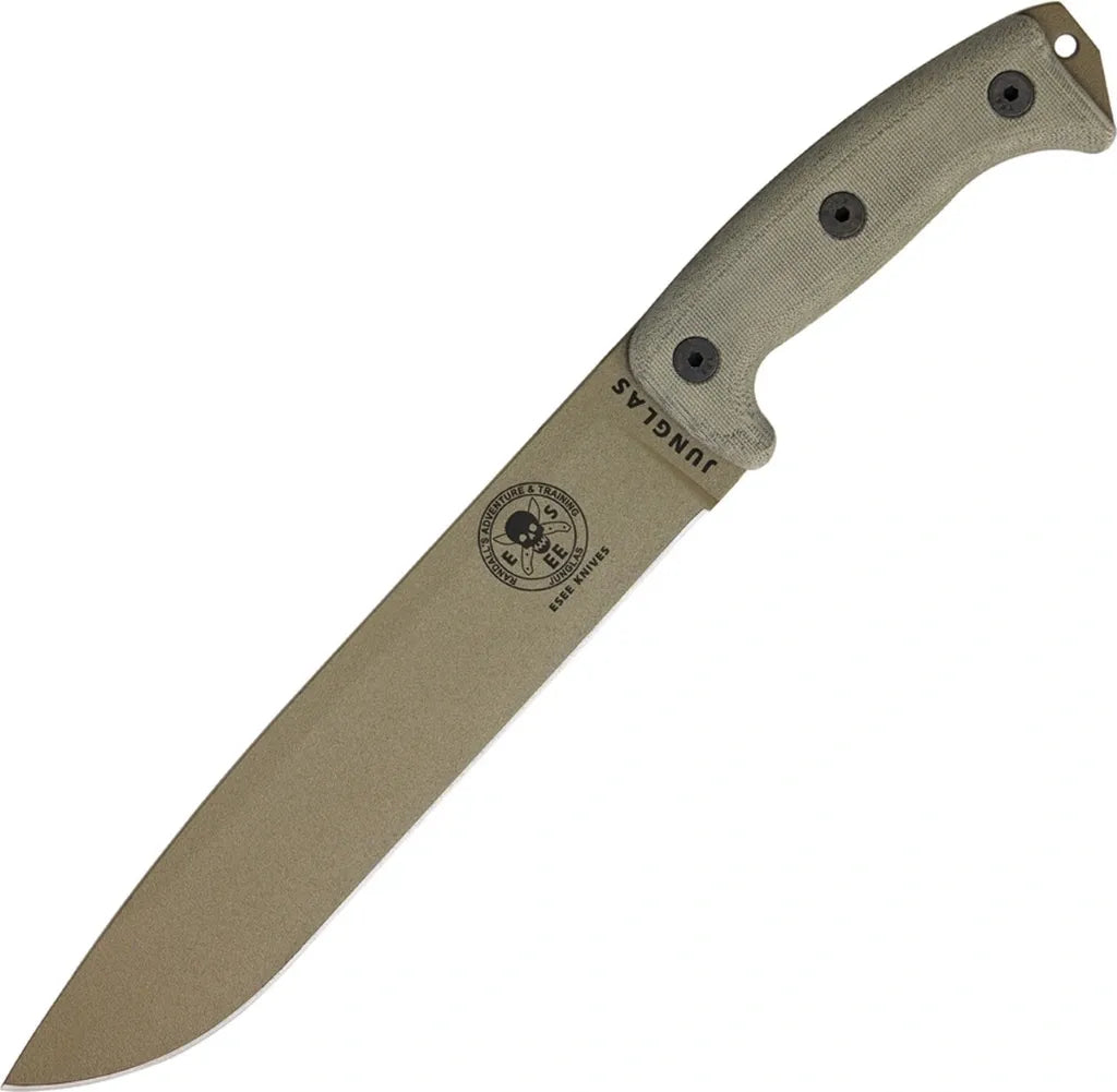 ESEE Knives Junglas with Dark Earth Blade, Kydex Sheath, Canvas Micarta Handles (JUNGLAS-DE-E)