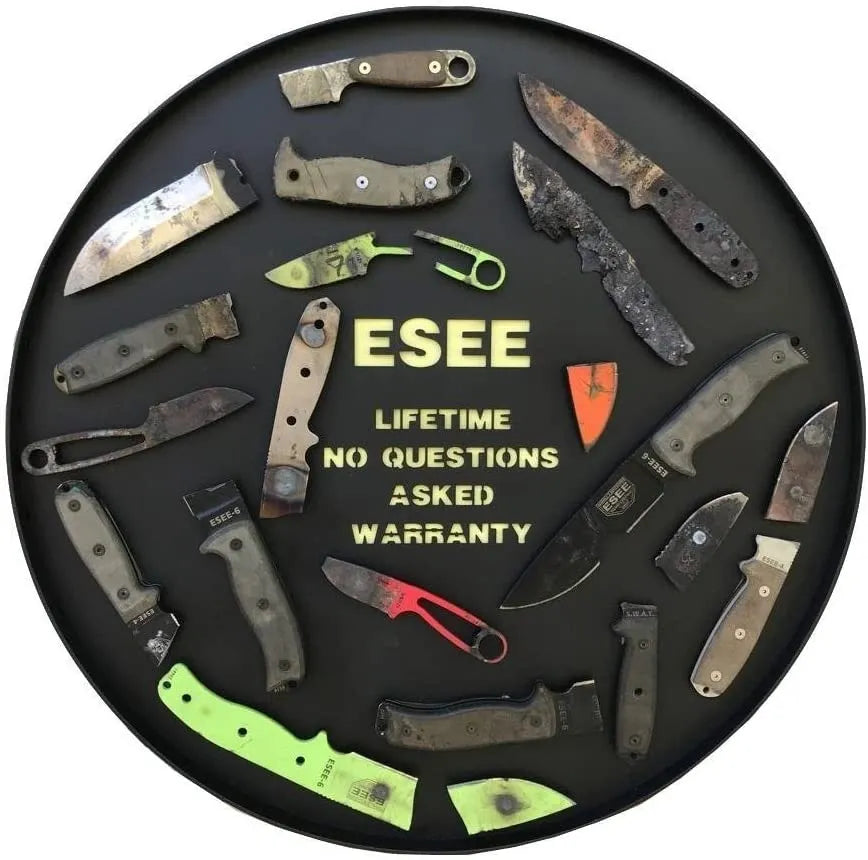 ESEE Knives Junglas II with Black Blade, Kydex Sheath, Canvas Micarta Handles (JUNGLAS-II-E)
