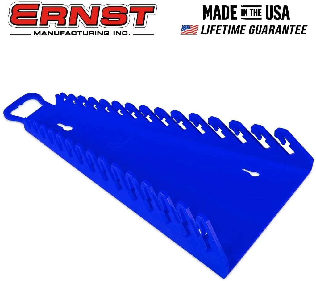 Ernst Manufacturing 15 Tool BLUE Reverse Gripper Wrench Organizer (5155)