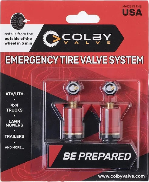 Colby Valve Emergency Tire Valves - RED COLOR, TWO-PACK (CV-EV20)