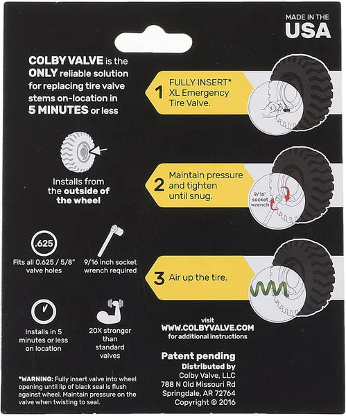 Colby Valve XL Emergency Tire Valve (CV-XV10)