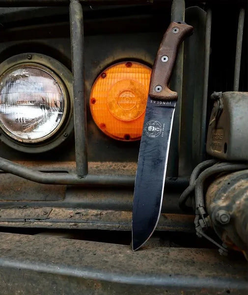 ESEE Knives Junglas with Black Blade, Kydex Sheath, Canvas Micarta Handles (JUNGLAS-E)