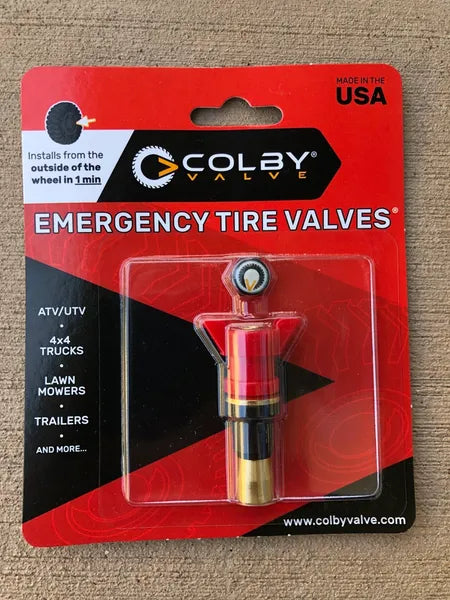 Colby Valve Emergency Tire Valve - RED COLOR, SINGLE PACK (CV-EV5)