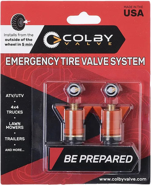 Colby Valve Emergency Tire Valves - ORANGE COLOR, TWO-PACK (CV-EV30)